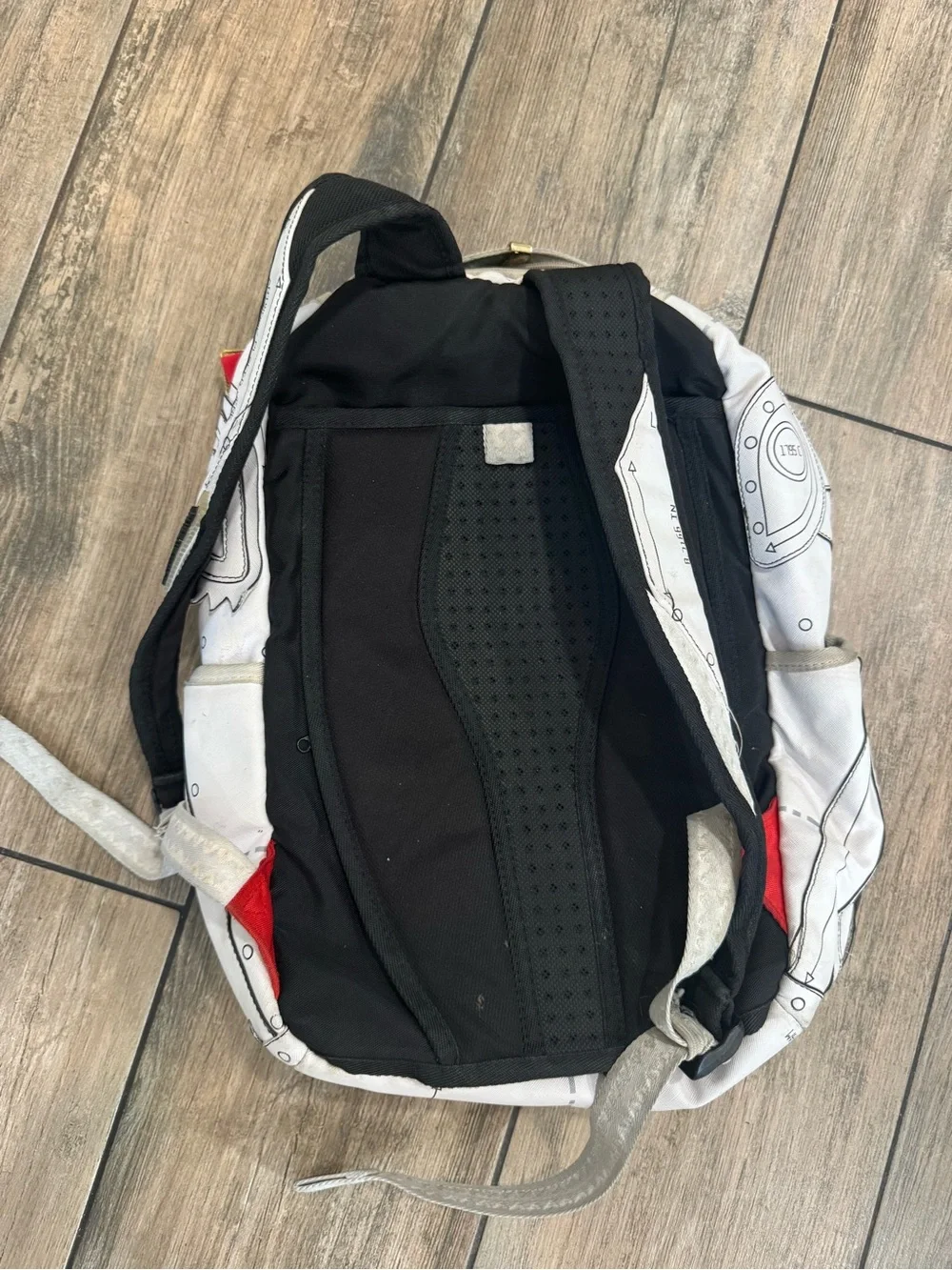 White Graphic Sharkmouth Backpack - Men